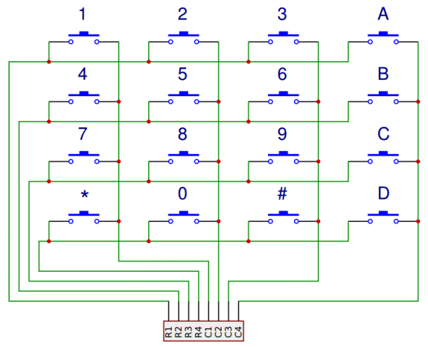 Arduino-Keypad-Tutorial-4X4-Keypad-Schem